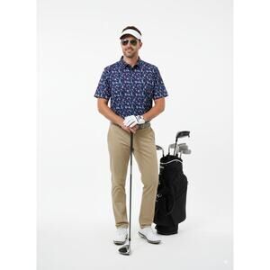 Callaway Mens Polo Shirt Opti Dri Golf Navy Blue Cocktails Short Sleeve Sz 3XL
